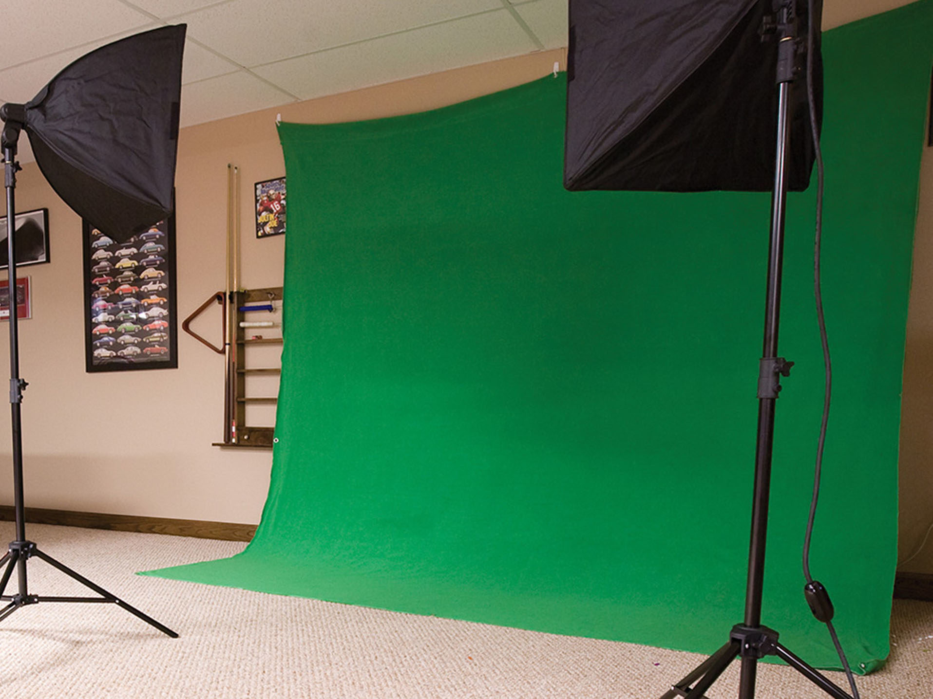 Green Screen Setup ready for a shooting